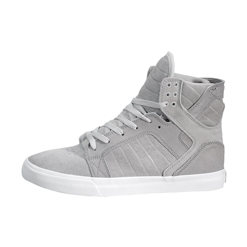 Baskets Montantes Supra SkyTop Grise Silver/White Homme | FGJ-82658022